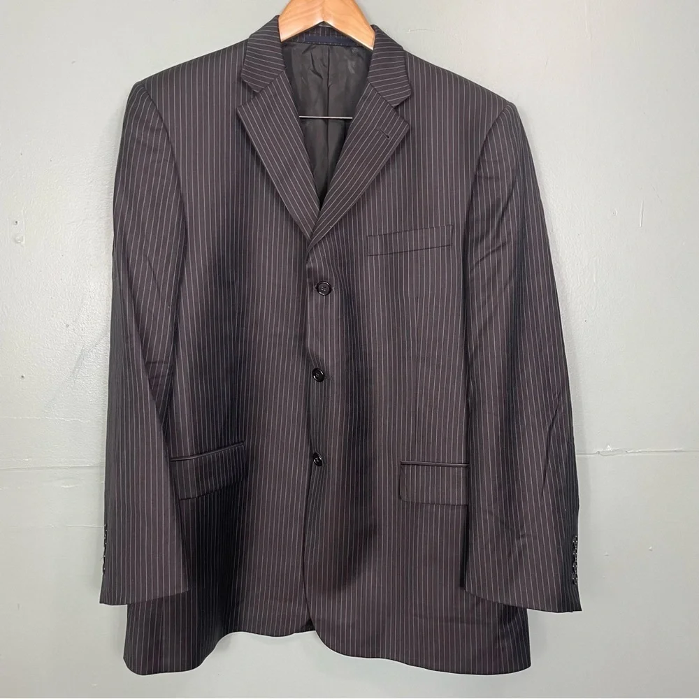 Burberry London 100% Wool Blazer Stripped‎ Men Size 44 Regular